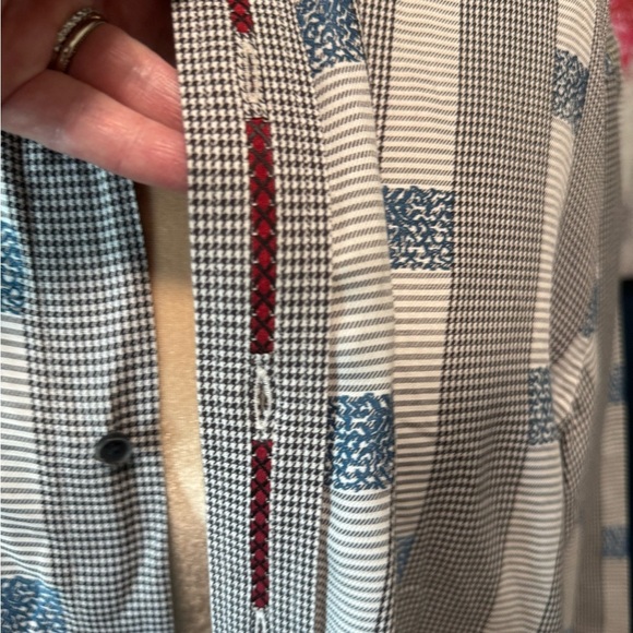 Robert Graham Stylish Grey and Black Men's Shirt Cotton M - Picture 3 of 9